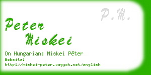 peter miskei business card